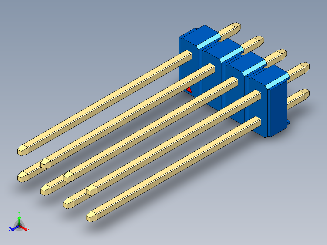 彩色公头100mil（2.54mm）系列-DS1021_blue_2x04p_100mil_Type19_rev1.0