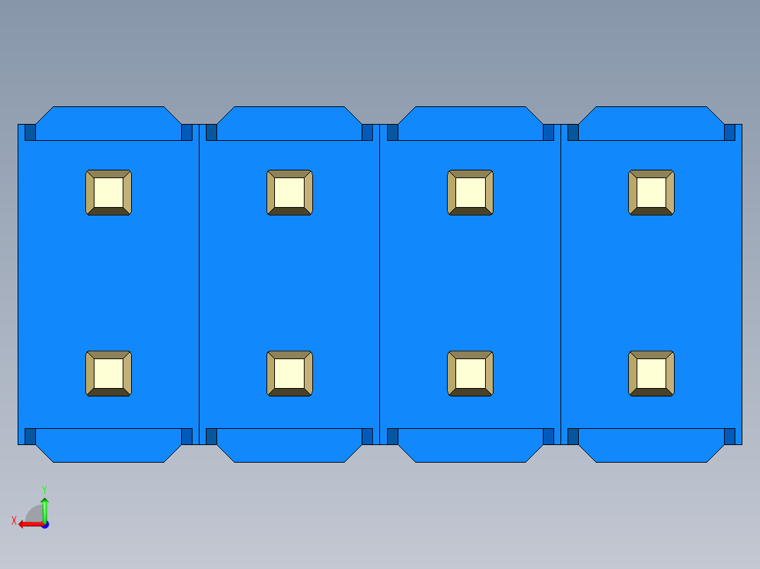 彩色公头100mil（2.54mm）系列-DS1021_blue_2x04p_100mil_Type19_rev1.0后视图