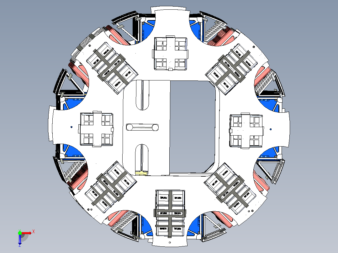 太空通道货物包装储存机构1俯视图