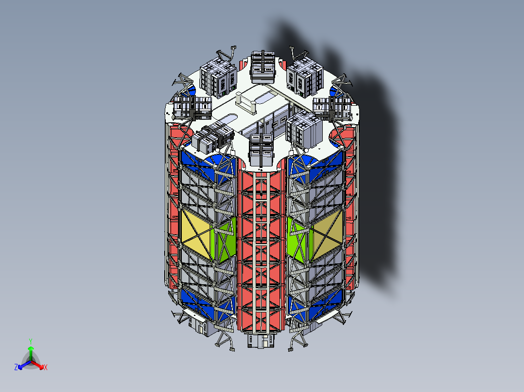 太空通道货物包装储存机构1正等轴测图