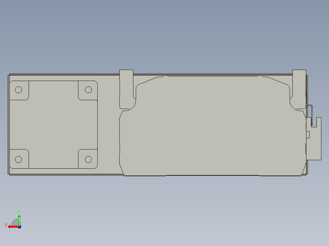 直线模组LHA170-S1200-L设计图纸后视图