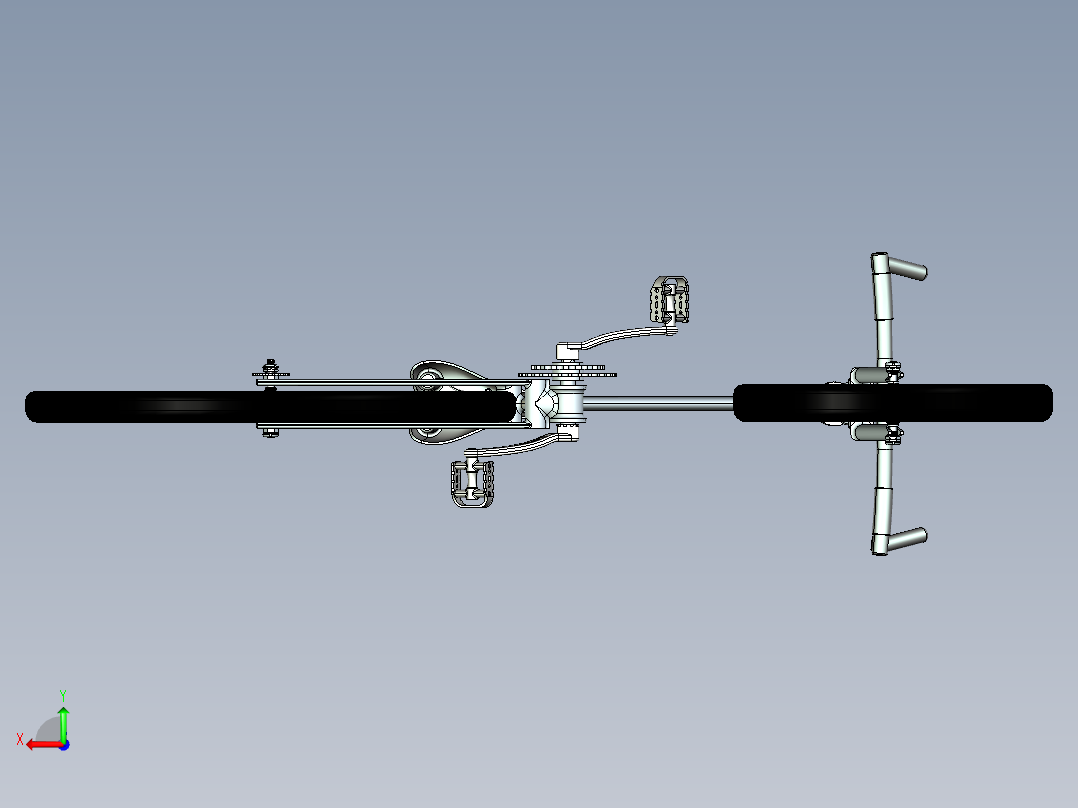 原创自行车三维proe模型=538465=25后视图