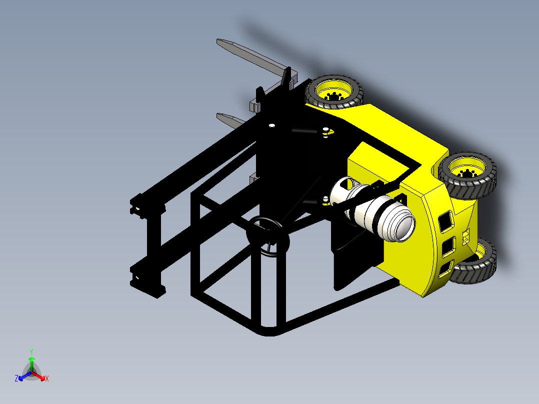 简易叉车正等轴测图