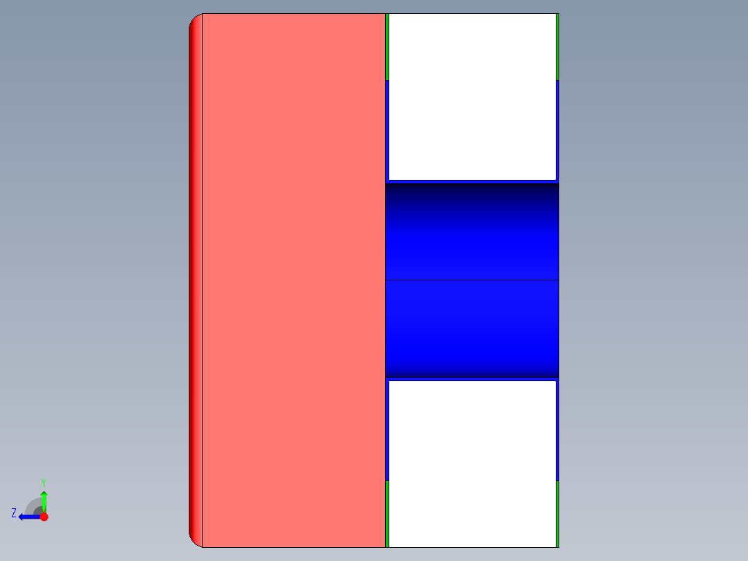 表面贴装芯片LED 3.2x1.6mm毫米右视图