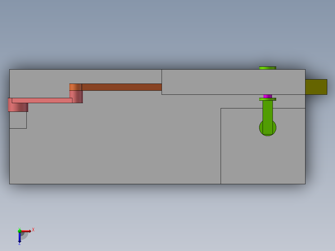 摇杆滑轨压料机构-1俯视图