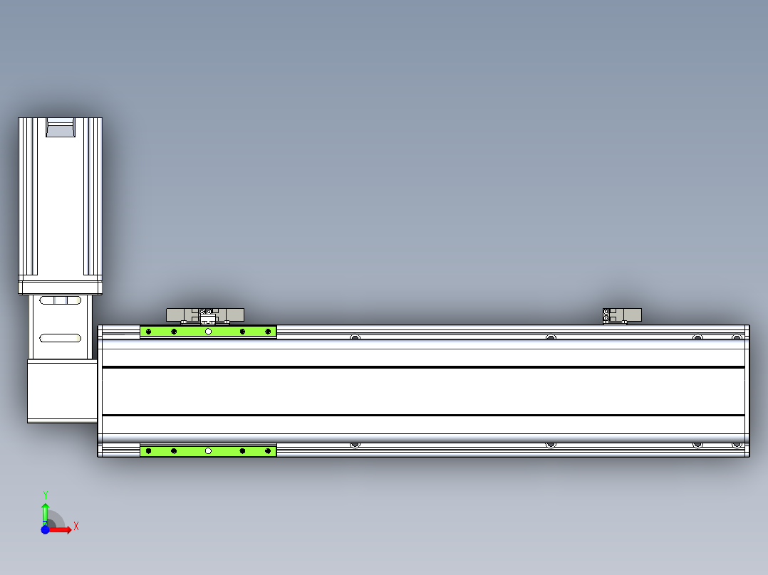 同步带滑台-半封闭B13-L90-S400-R-Z86-D3前视图