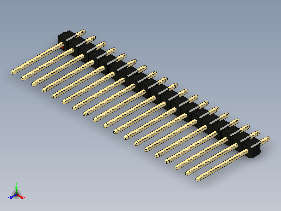 彩色公头100mil（2.54mm）系列-DS1021_black_1x19p_100mil_Type5_rev1.0