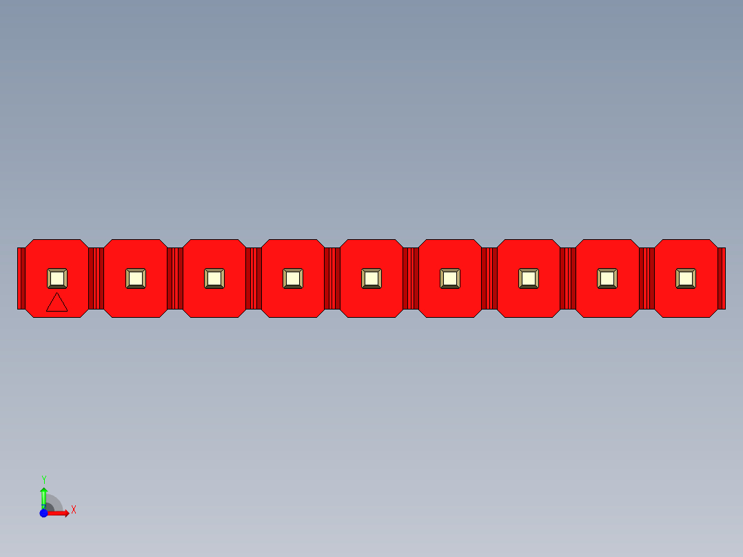 彩色公头100mil（2.54mm）系列-DS1021_red_1x09p_100mil_Type19_rev1.0前视图