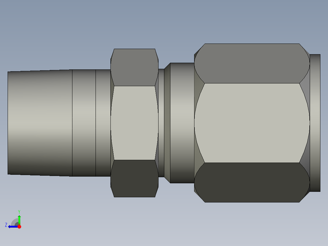 卡套式工业通用硬管接头10_fbu-s右视图