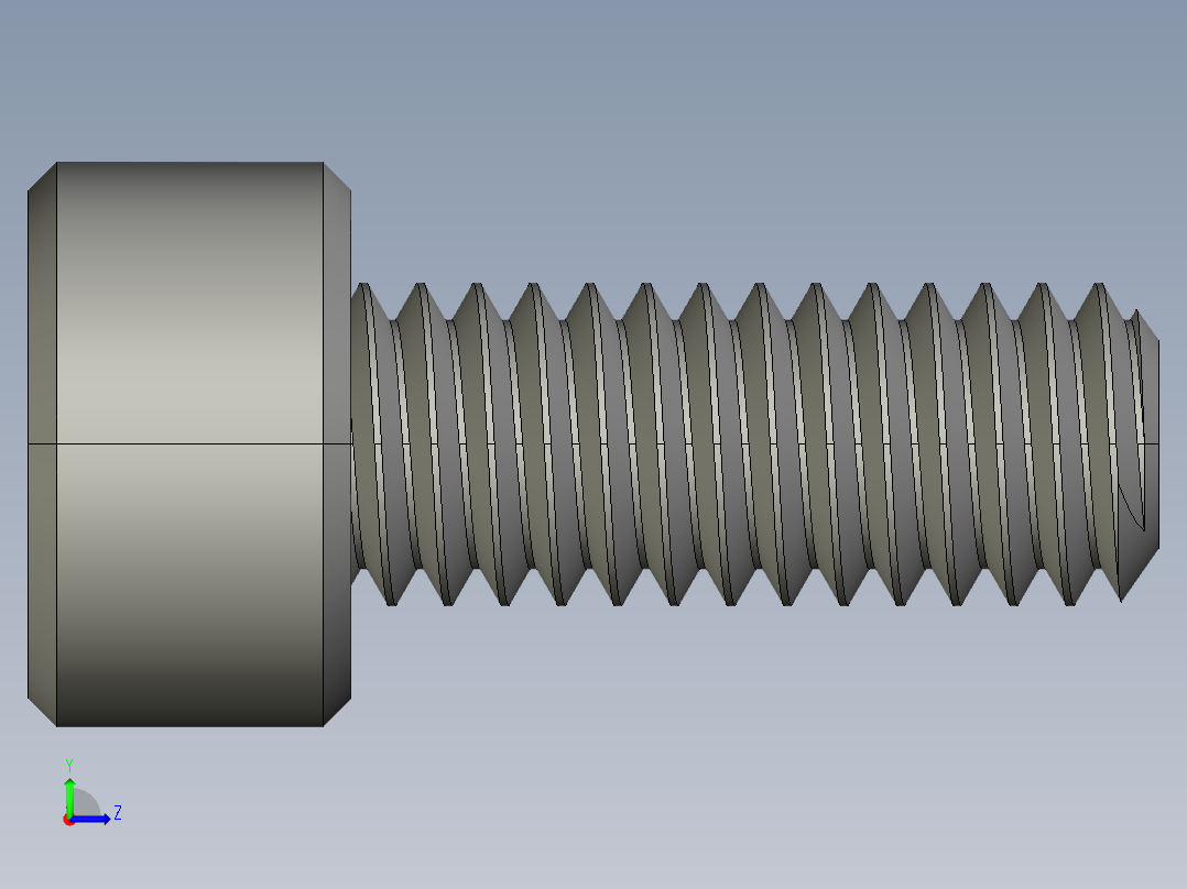 M4 x 0.7mm Thread 10mm LONG SOCKET HEAD CAP SCREW.STEP左视图