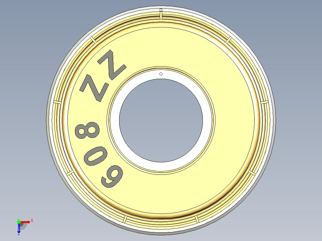 基本608ZZ滑板轴承俯视图