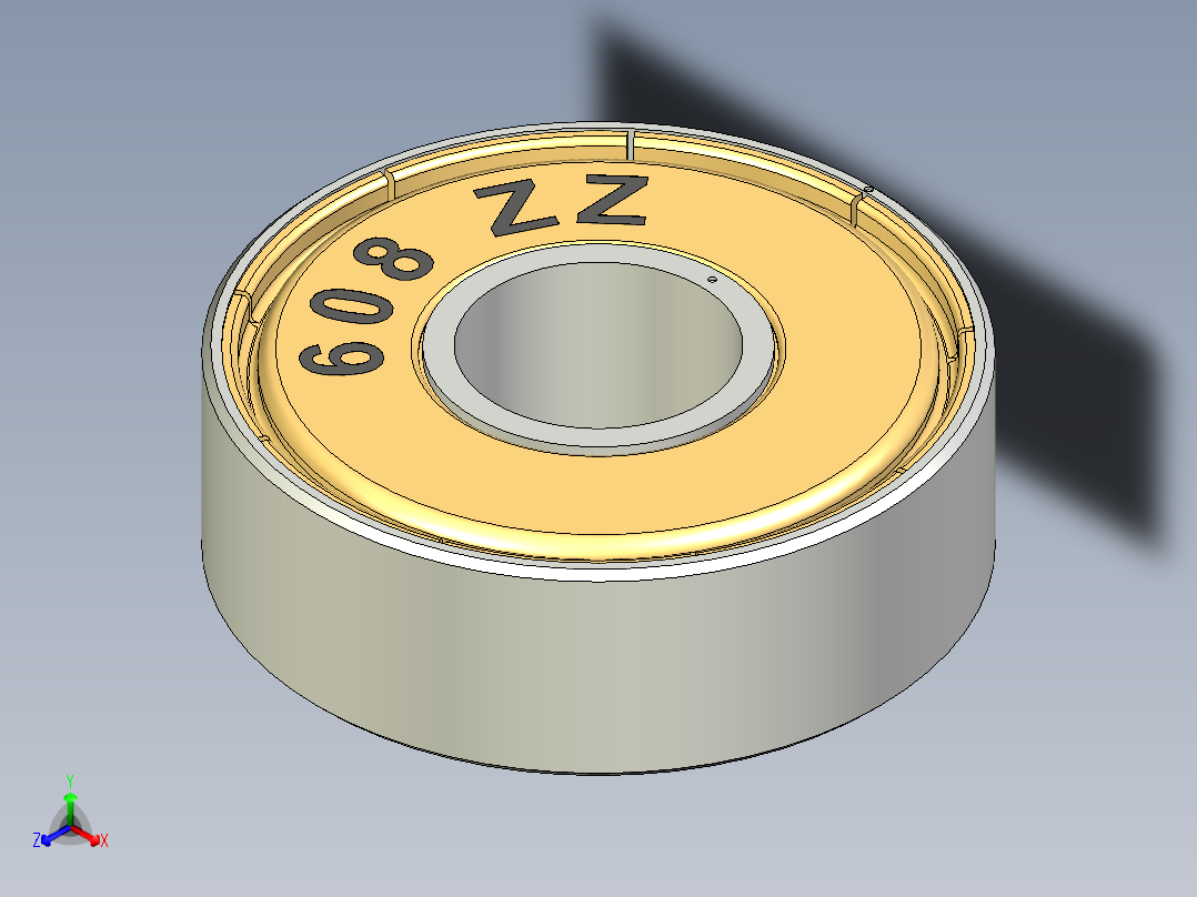 基本608ZZ滑板轴承正等轴测图