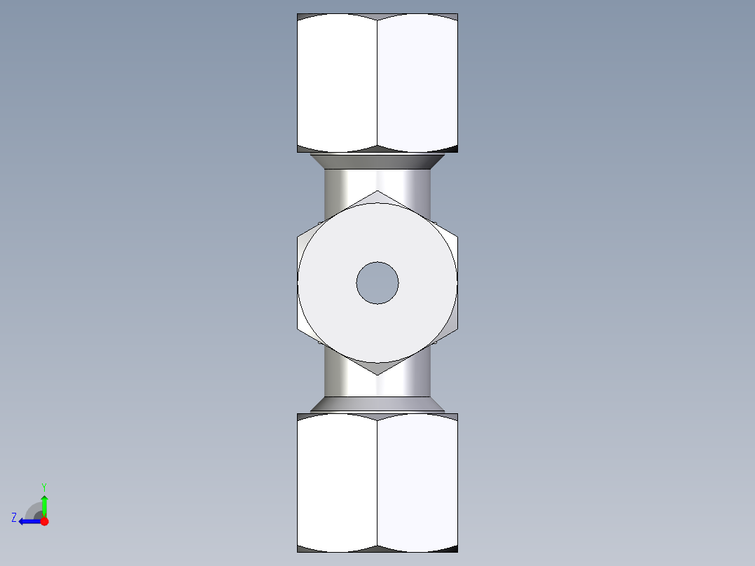 卡套式工业通用硬管接头EO_Union_cross_K08ZS71右视图