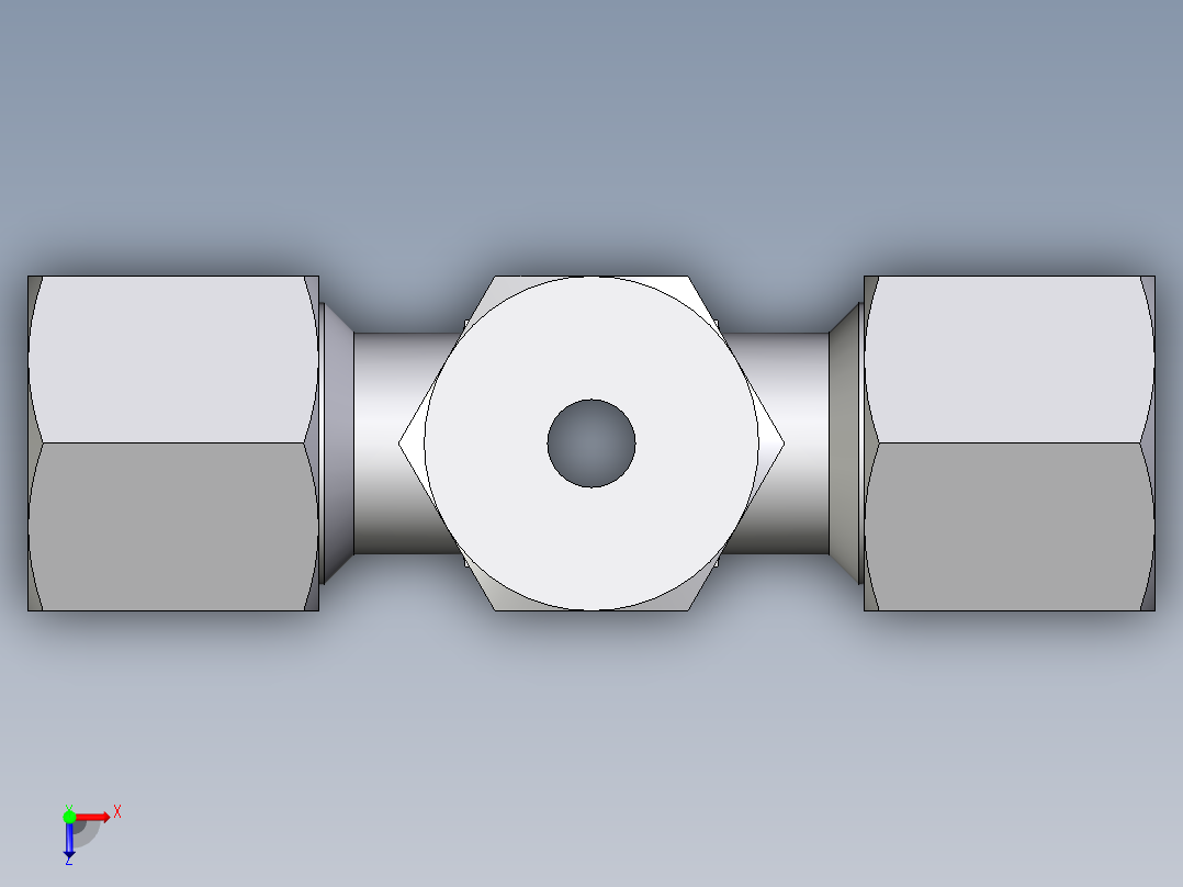 卡套式工业通用硬管接头EO_Union_cross_K08ZS71俯视图