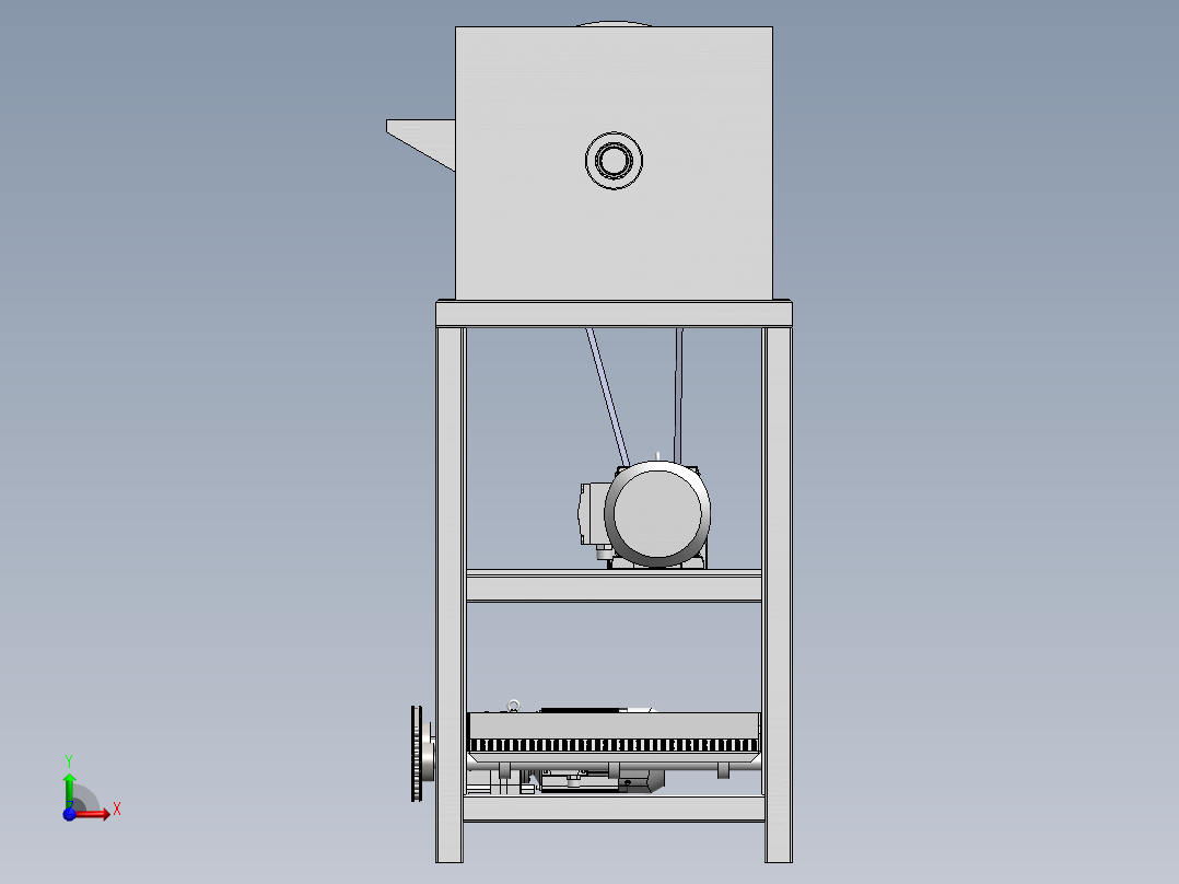 油菜脱粒机三维SW模型1275547===900前视图