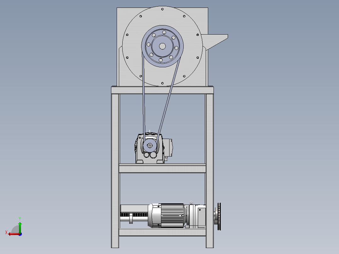 油菜脱粒机三维SW模型1275547===900后视图