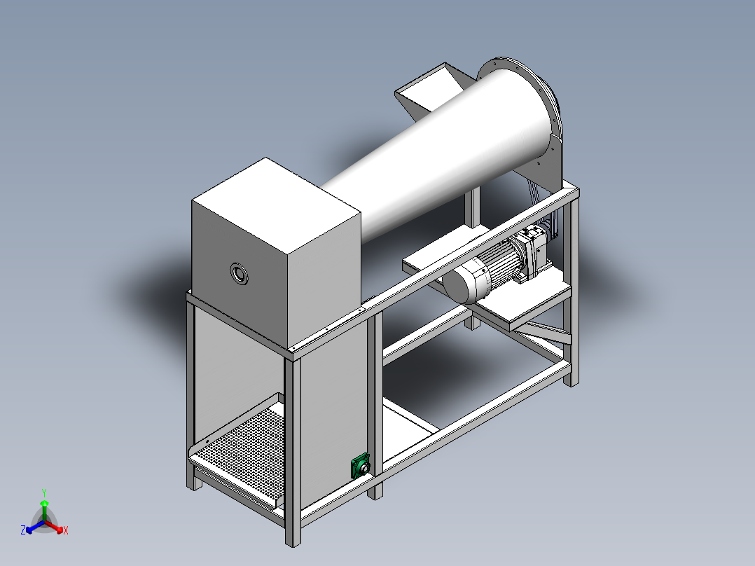 油菜脱粒机三维SW模型1275547===900正等轴测图