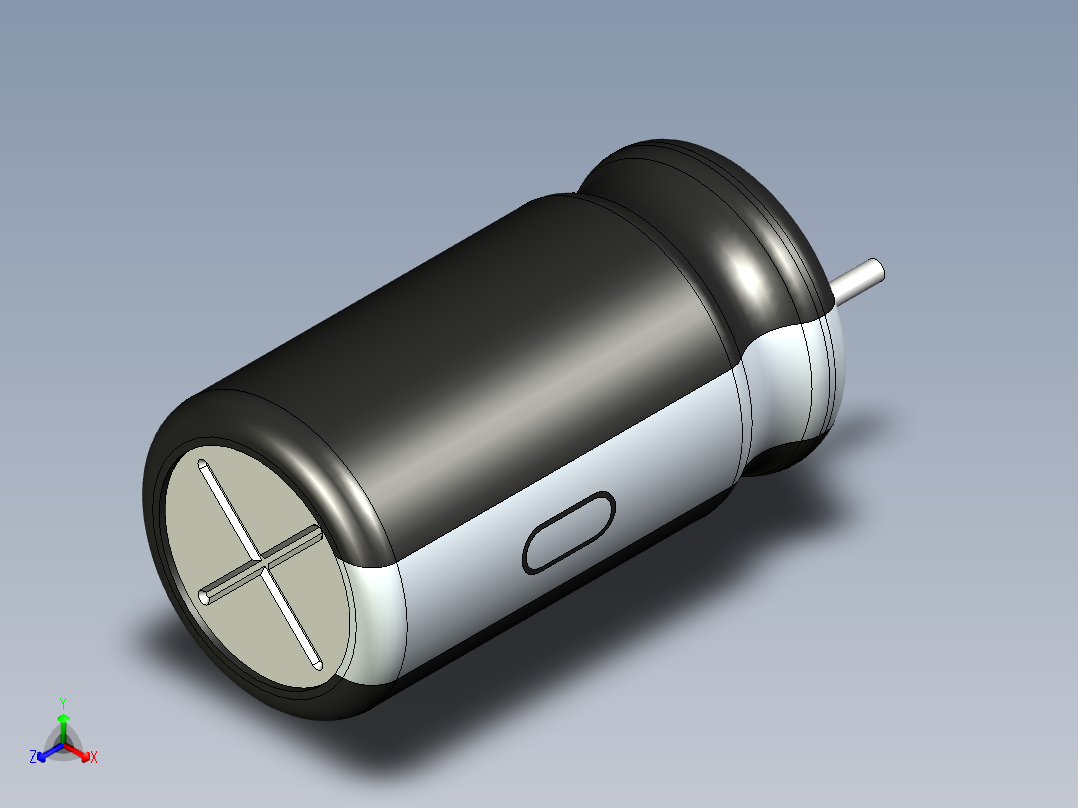 无源元件封装-CAP_RAD_D8x15_POL_BK正等轴测图