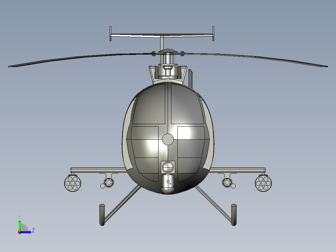 MH6 Little Bird直升机左视图