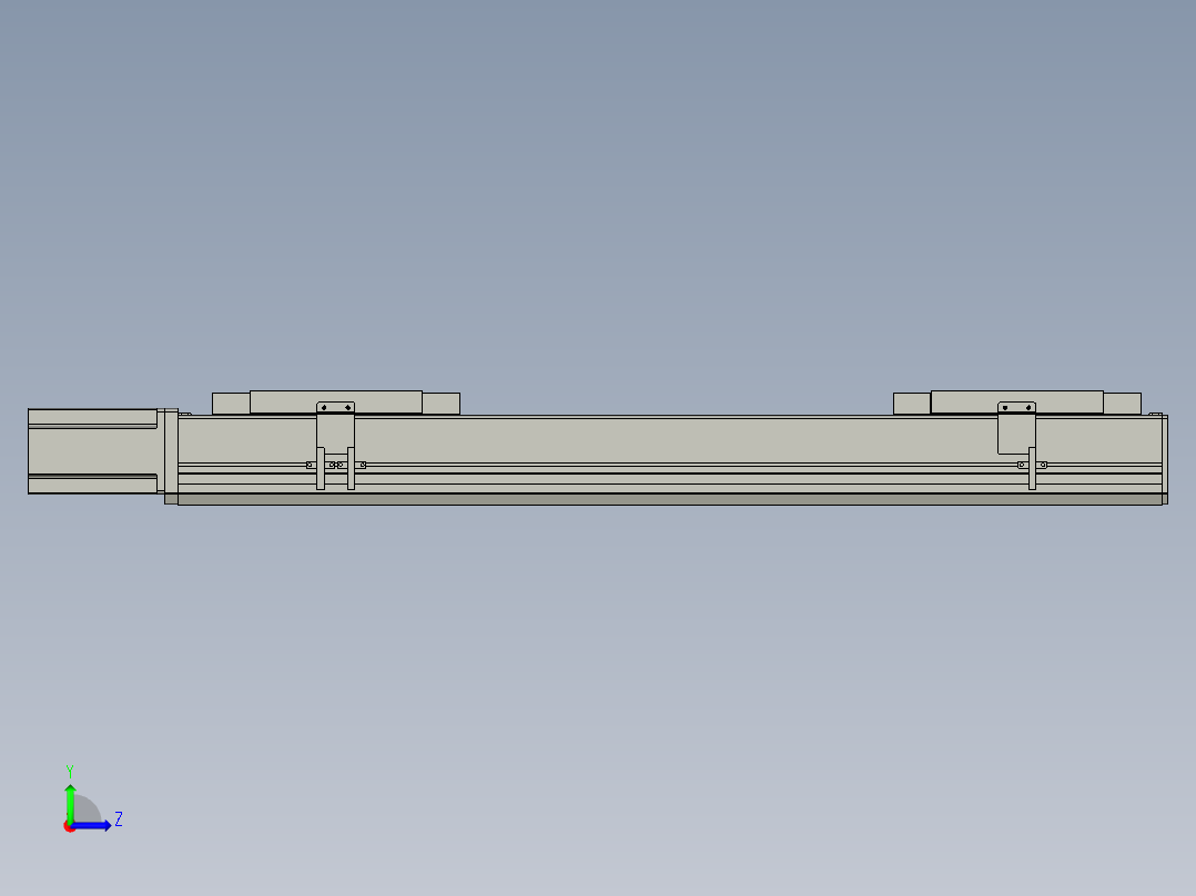 直线模组LHC17-S600-M设计图纸左视图