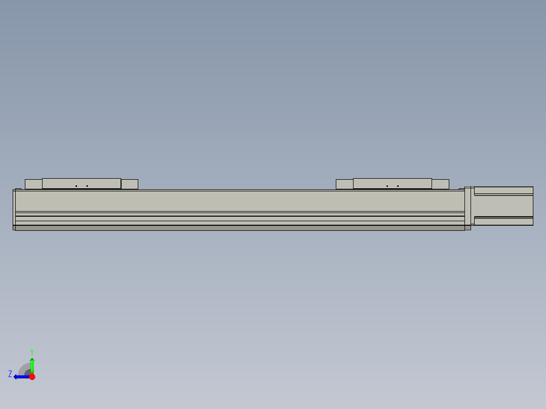 直线模组LHC17-S600-M设计图纸右视图