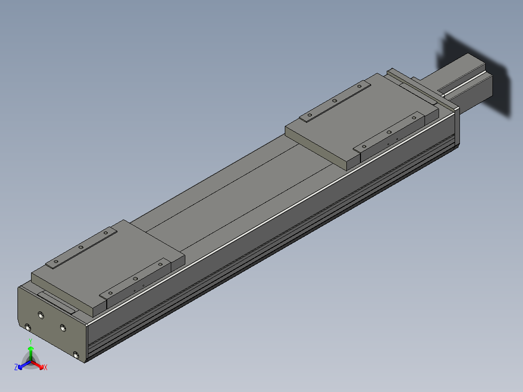 直线模组LHC17-S600-M设计图纸正等轴测图