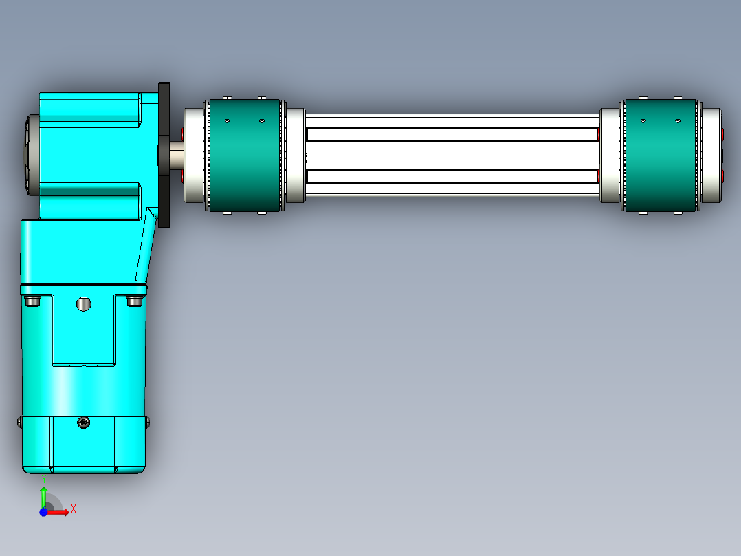 LE-XC6060-带工装左直连驱动输送线前视图