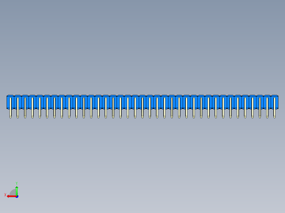 彩色公排针 100mil 2.54mm 系列-DS1022_blue_2x37p_100mil_TypeD_rev1.0后视图