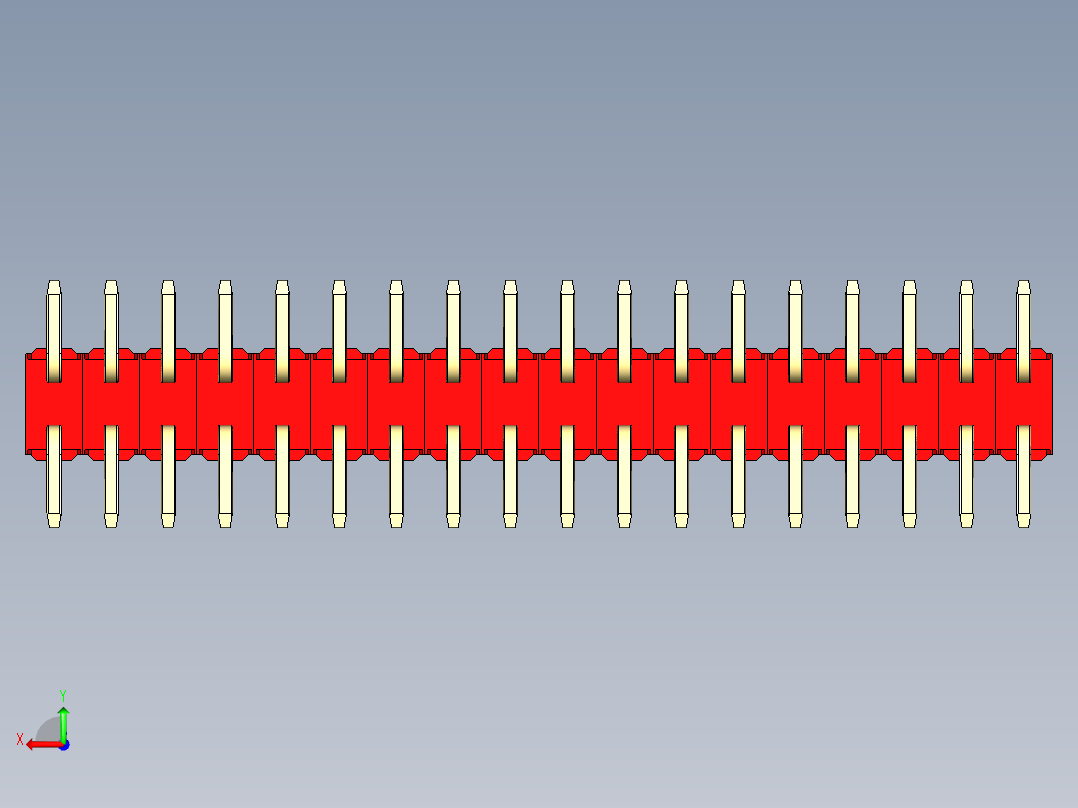 彩色公排针 100mil 2.54mm 系列-DS1022_red_36p_100mil_TypeSMT_rev1.0后视图