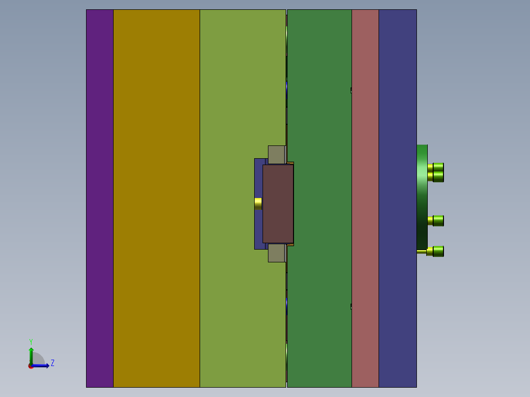 Q447-若基亚手机外壳前盖注塑模具设计左视图