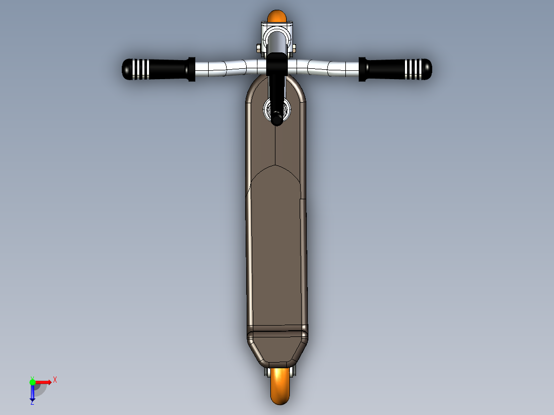儿童滑板车俯视图