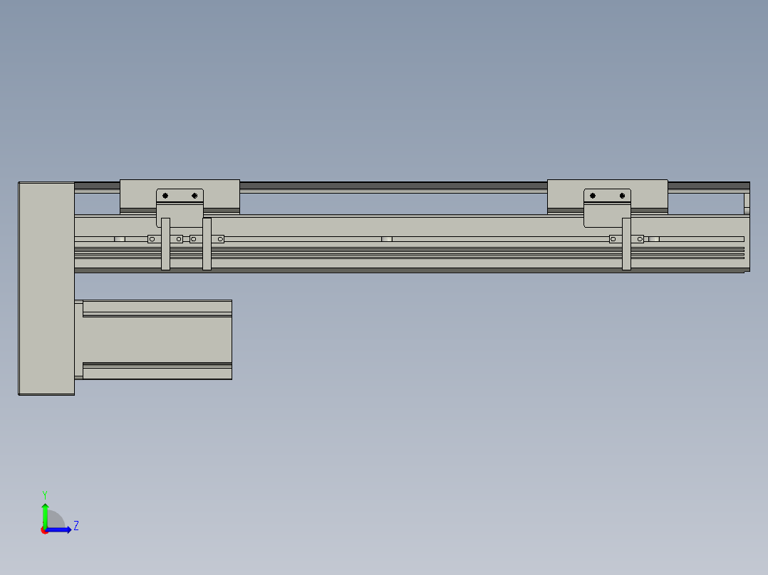 直线模组LHAT10-CA-S300-D-C3设计图纸左视图