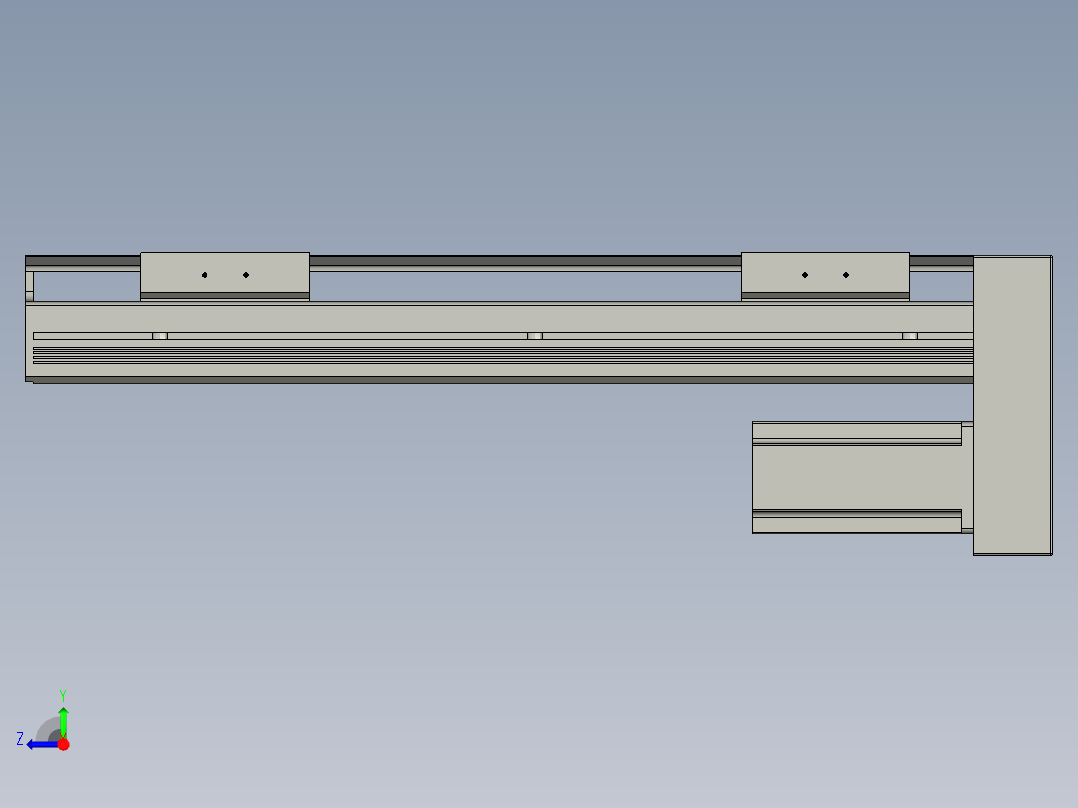 直线模组LHAT10-CA-S300-D-C3设计图纸右视图