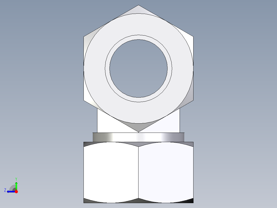 卡套式工业通用硬管接头EO_Union_tee_T22LCF右视图