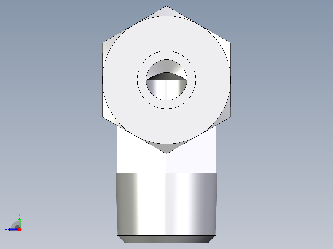 卡套式工业通用硬管接头EO_Male_stud_elbow_WE10SR71右视图