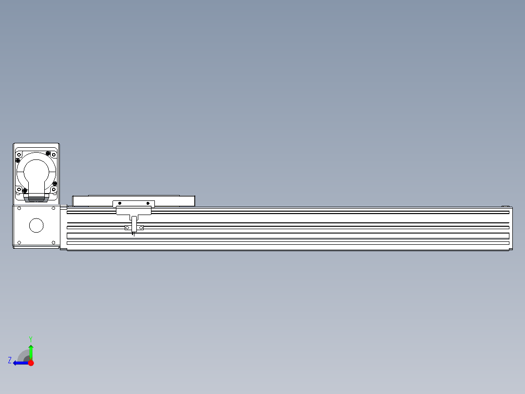 同步带全封闭直线模组TPA-HCB-120D-90-L400-LU-Y-P40-N3右视图