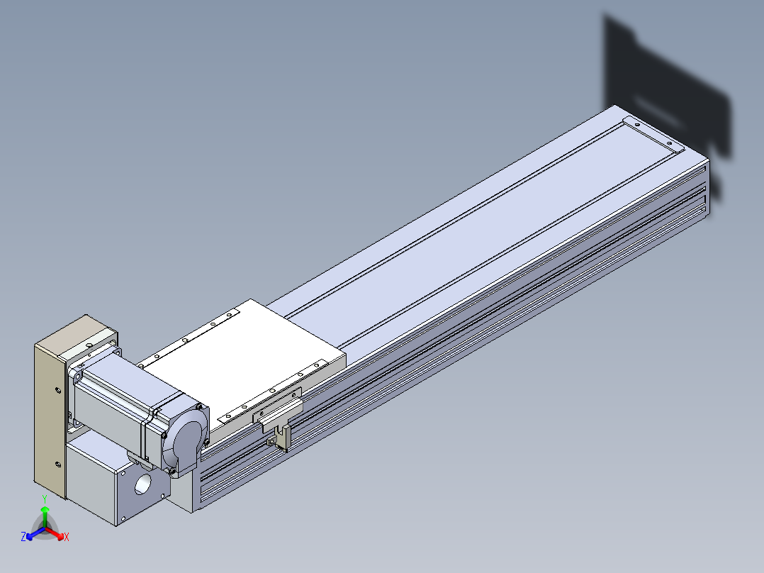 同步带全封闭直线模组TPA-HCB-120D-90-L400-LU-Y-P40-N3正等轴测图