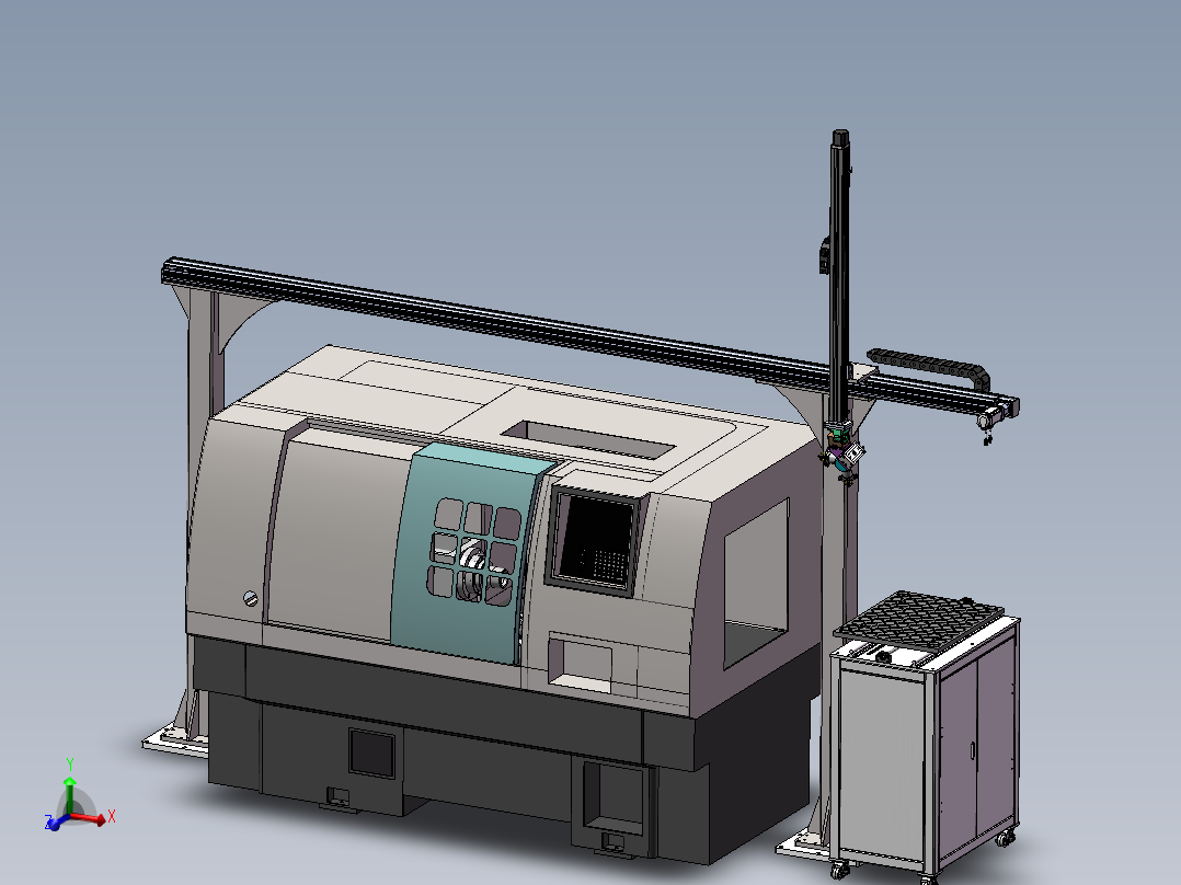 单臂XZ双轴上下料机械手<span style='color: red'>3d</span>图纸 <span style='color: red'>CNC</span>数控<span style='color: red'>车床</span>双轴桁架机械手<span style='color: red'>3d</span>模型