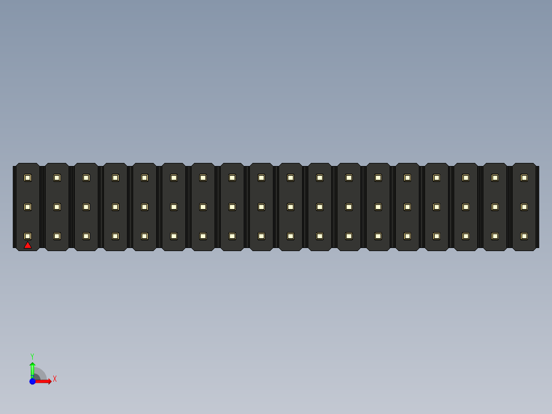 彩色公头100mil（2.54mm）系列-DS1021_black_3x18p_100mil_Type5_rev1.0前视图