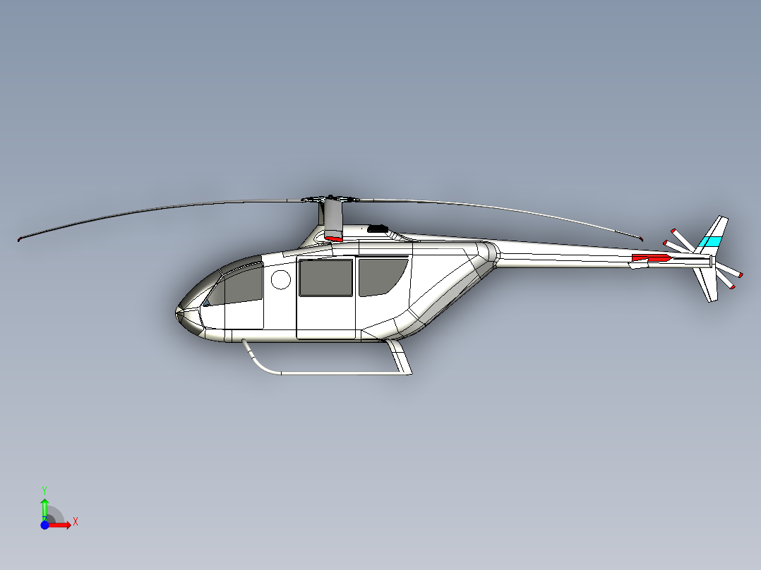 直升飞机 飞机模型设计 (97)前视图