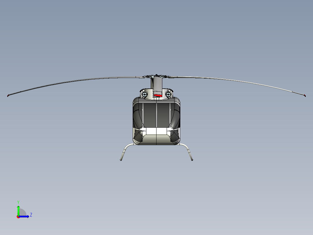 直升飞机 飞机模型设计 (97)左视图