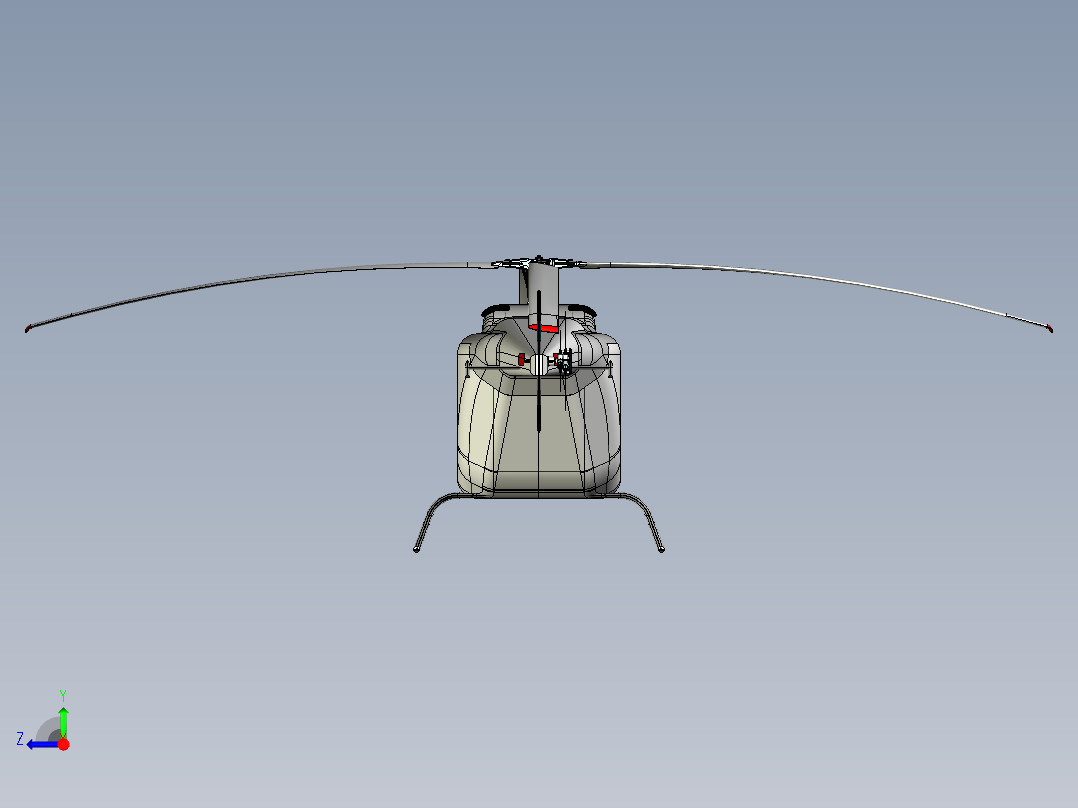 直升飞机 飞机模型设计 (97)右视图