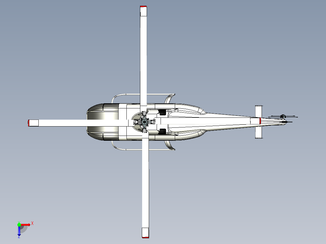 直升飞机 飞机模型设计 (97)俯视图