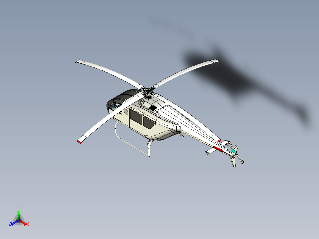 直升飞机 飞机模型设计 (97)正等轴测图