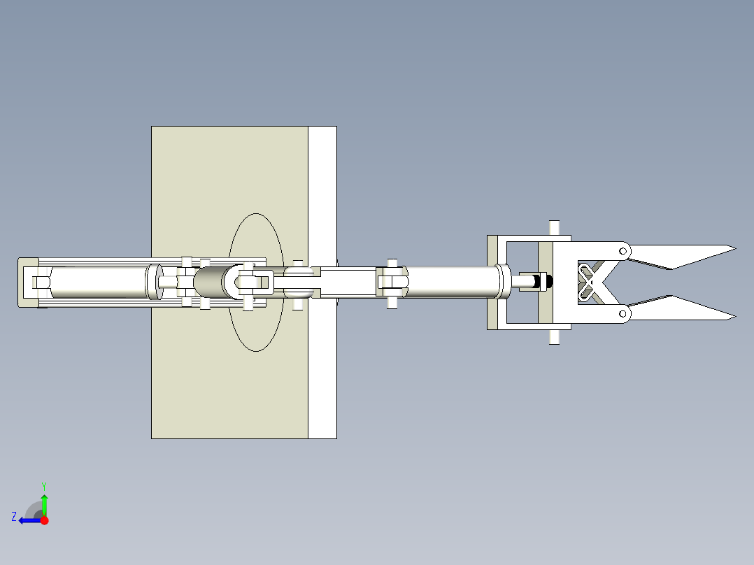 校园垃圾拾捡机器人捡拾机构设计【三维SW】 CAD说明参考资料右视图