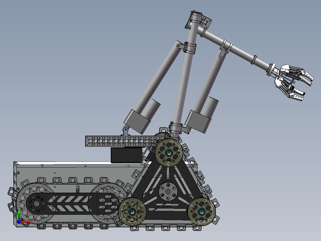 救援搜救机器人三维模型前视图