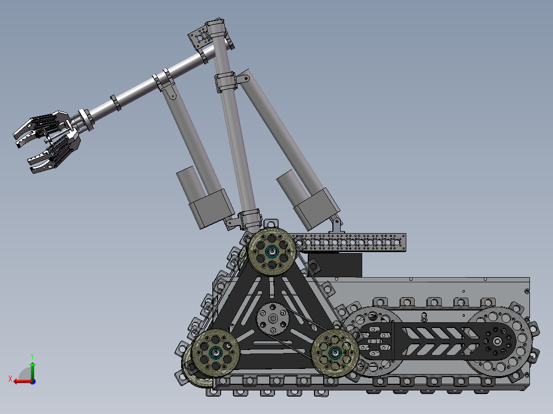 救援搜救机器人三维模型后视图