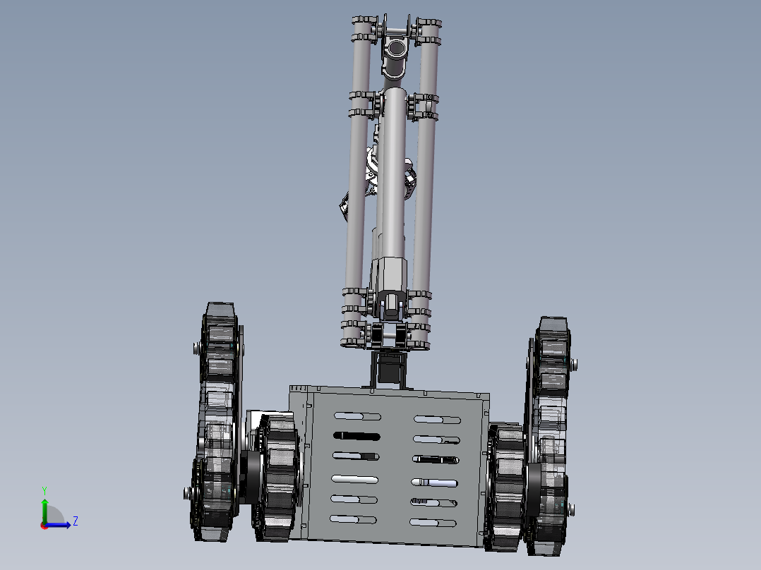 救援搜救机器人三维模型左视图