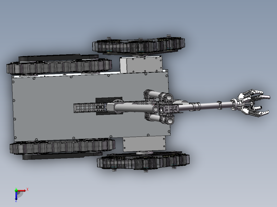 救援搜救机器人三维模型俯视图