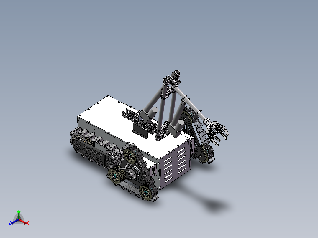 救援搜救机器人三维模型正等轴测图